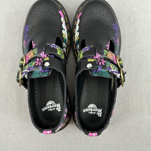 Dr. Martens 8065 Mary Jane Floral Leather Shoes Comfortable Black Size US 5 NWOT - Picture 4 of 16